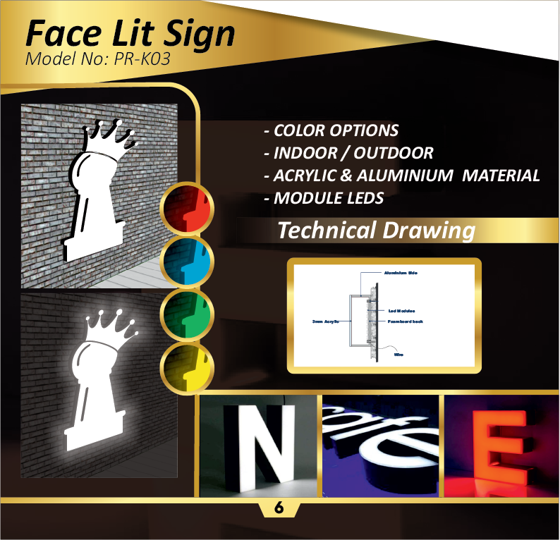 Face Lit Sign